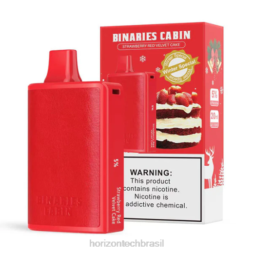 HorizonTech Binaries Cabin descartável 20ml bolo de veludo vermelho de morango 844679 Horizon tech vape tank
