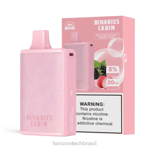 HorizonTech Binaries Cabin descartável 20ml chiclete razz azul pêssego 844677 Horizon tech vape coils