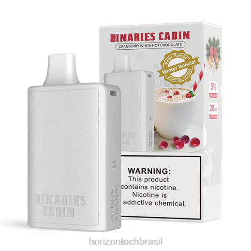 HorizonTech Binaries Cabin descartável 20ml chocolate quente branco com cranberry 844680 HorizonTech vape kit