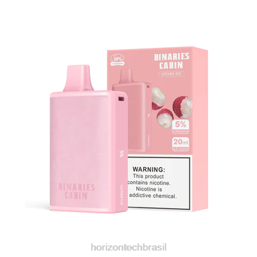 HorizonTech Binaries Cabin descartável 20ml gelo de lichia 844660 HorizonTech vape kit