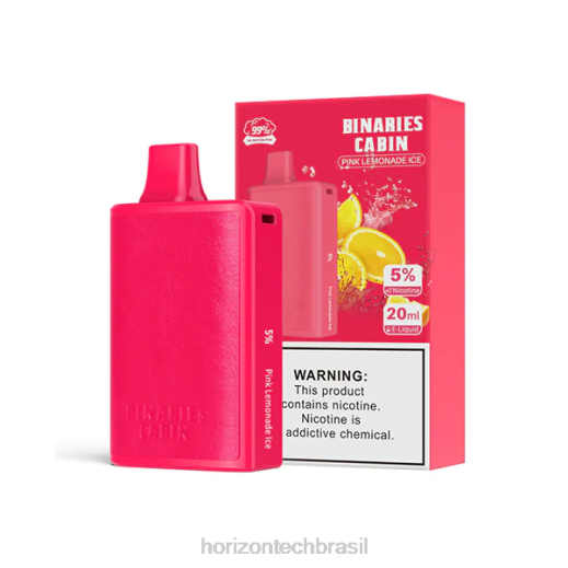 HorizonTech Binaries Cabin descartável 20ml gelo de limonada rosa 844667 Horizon tech vape coils