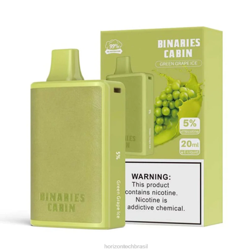HorizonTech Binaries Cabin descartável 20ml gelo de uva verde 844657 Horizon tech vape coils