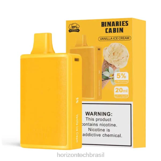 HorizonTech Binaries Cabin descartável 20ml sorvete de baunilha 844676 Horizon tech company