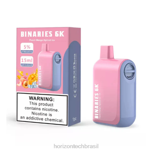 HorizonTech Binaries Cabin descartável 15ml gelo de damasco manga pêssego 844652 HorizonTech brasília
