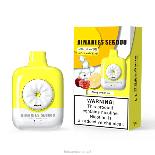 HorizonTech Binaries Cabin descartável se 12ml gelo de cereja e limão 8446145 horizon tech vape