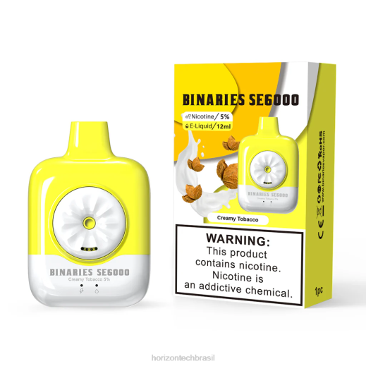 HorizonTech Binaries Cabin descartável se 12ml tabaco cremoso 8446151 HorizonTech brasil