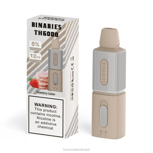 HorizonTech Binaries Cabin th6000 descartável 12ml biscoitos de morango 8446116 Horizon tech company