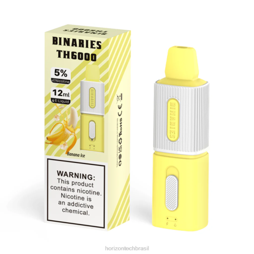 HorizonTech Binaries Cabin th6000 descartável 12ml gelo de banana 844697 Horizon tech vape coils