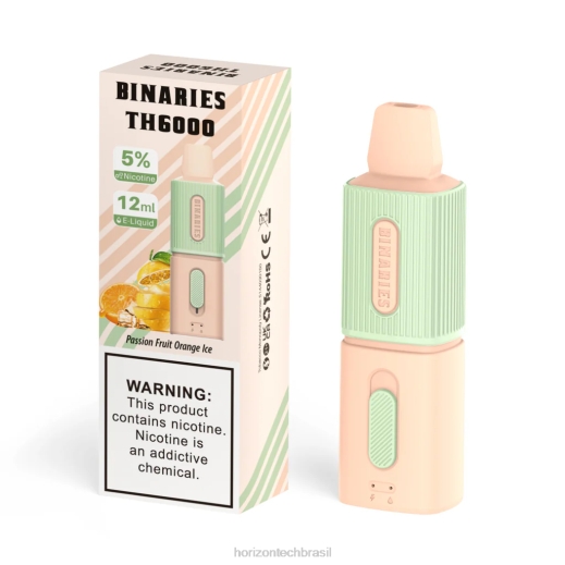HorizonTech Binaries Cabin th6000 descartável 12ml gelo de laranja de maracujá 8446112 HorizonTech brasília