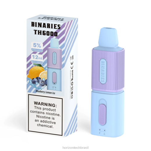 HorizonTech Binaries Cabin th6000 descartável 12ml gelo de limão e mirtilo 8446115 horizon tech vape