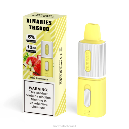 HorizonTech Binaries Cabin th6000 descartável 12ml gelo de morango e baunilha 8446102 HorizonTech brasília