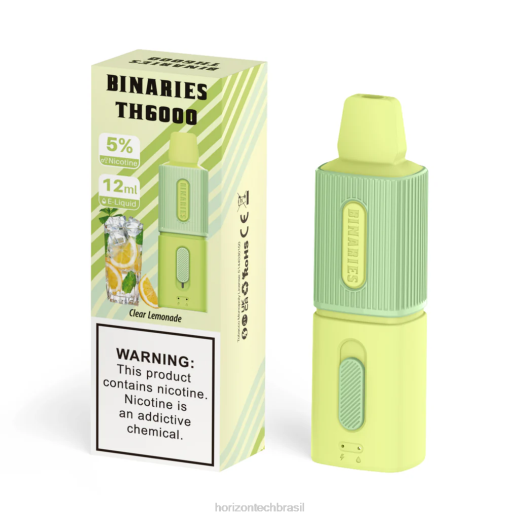 HorizonTech Binaries Cabin th6000 descartável 12ml limonada clara 8446114 HorizonTech disposable vape