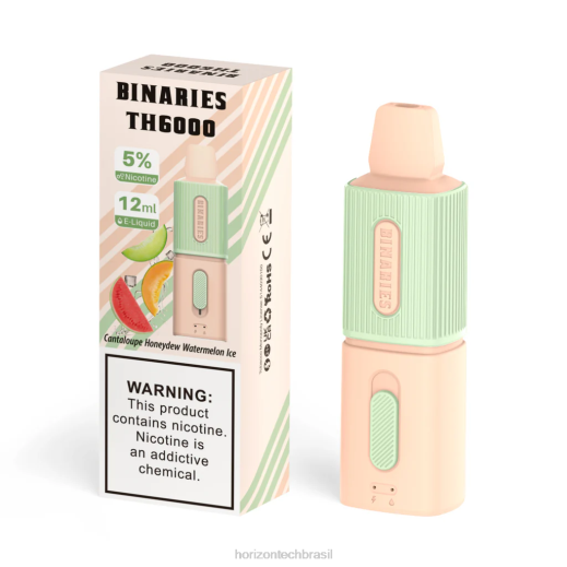 HorizonTech Binaries Cabin th6000 descartável 12ml melão melão melancia gelo 8446107 Horizon tech vape coils