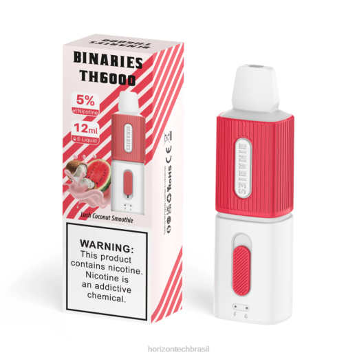 HorizonTech Binaries Cabin th6000 descartável 12ml smoothie de coco exuberante 8446119 Horizon tech vape tank