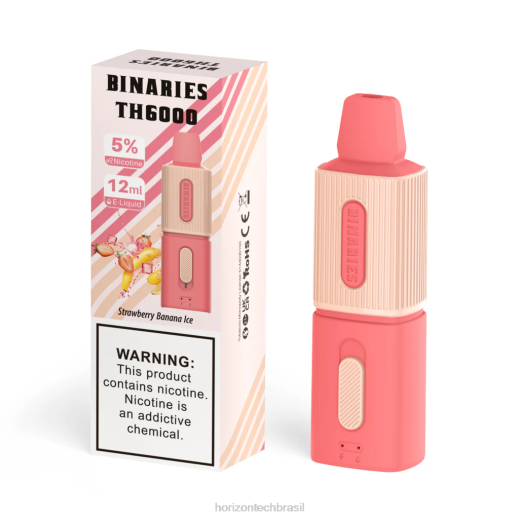 HorizonTech Binaries Cabin th6000 descartável 12ml sorvete de banana e morango 844698 Horizon tech coils