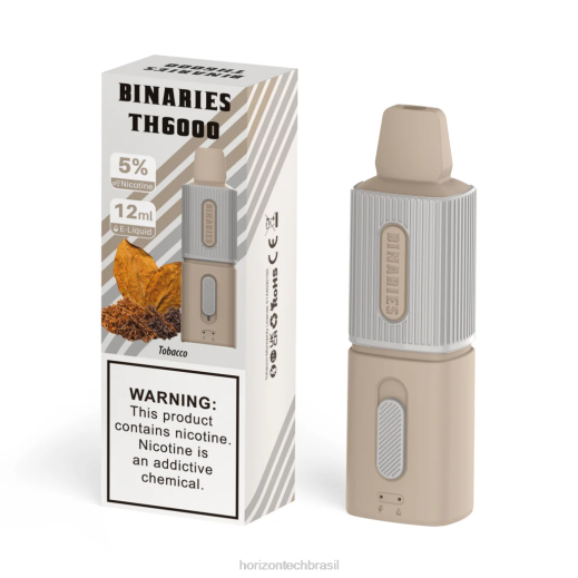 HorizonTech Binaries Cabin th6000 descartável 12ml tabaco 8446120 HorizonTech vape kit