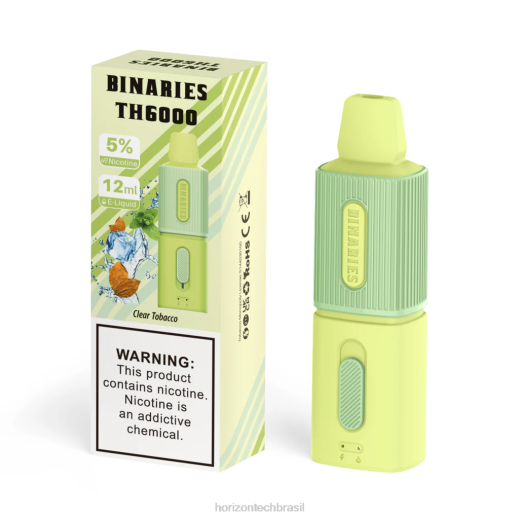 HorizonTech Binaries Cabin th6000 descartável 12ml tabaco claro 8446121 HorizonTech brasil